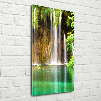 Cuadro de metacrilato moderno efecto cristal vertical Lagos de Plitvice