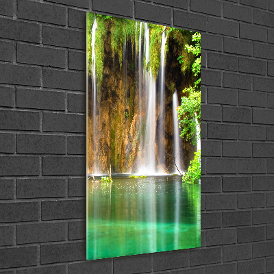 Cuadro de metacrilato moderno efecto cristal vertical Lagos de Plitvice