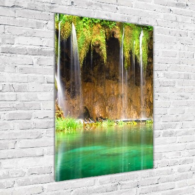 Cuadro de metacrilato moderno efecto cristal vertical Lagos de Plitvice