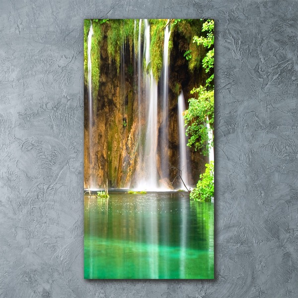 Cuadro de metacrilato moderno efecto cristal vertical Lagos de Plitvice