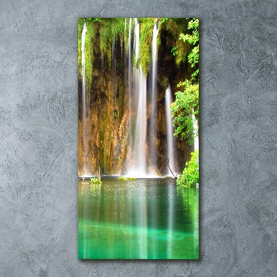 Cuadro de metacrilato moderno efecto cristal vertical Lagos de Plitvice