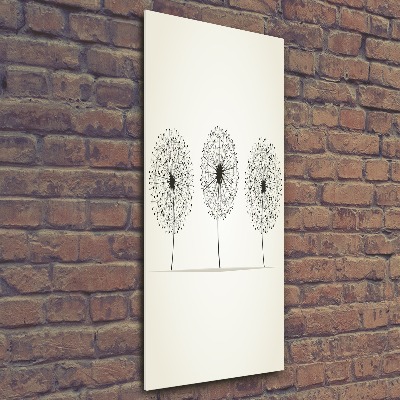 Cuadro decorativo en acrílico brillante vertical Dientes de león