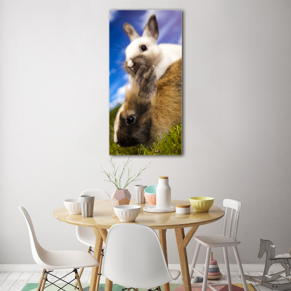 Impresión en metacrilato de alta calidad vertical Dos conejos