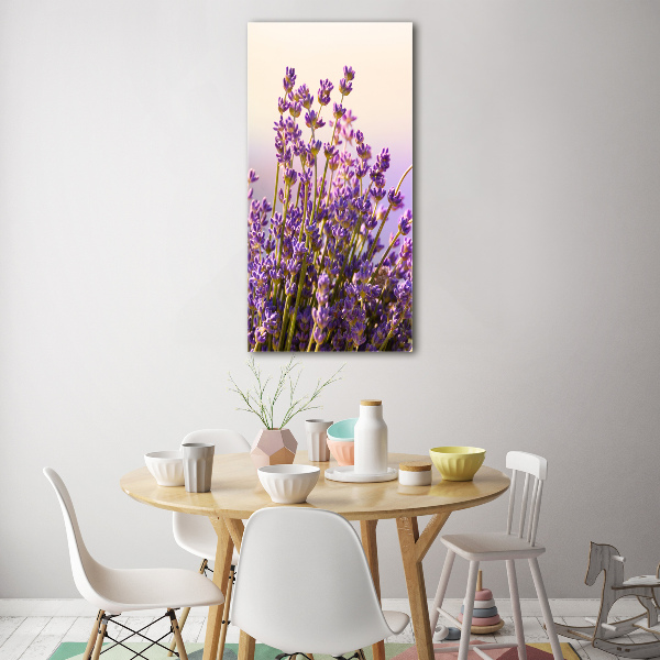 Cuadro de metacrilato moderno efecto cristal vertical Lavanda