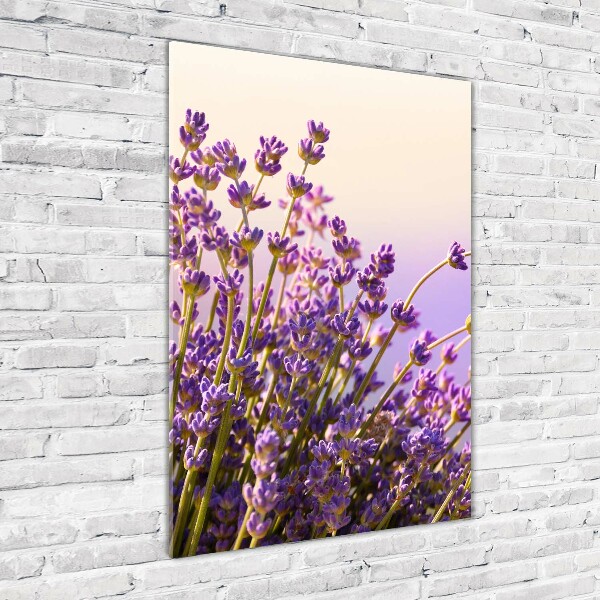 Cuadro de metacrilato moderno efecto cristal vertical Lavanda