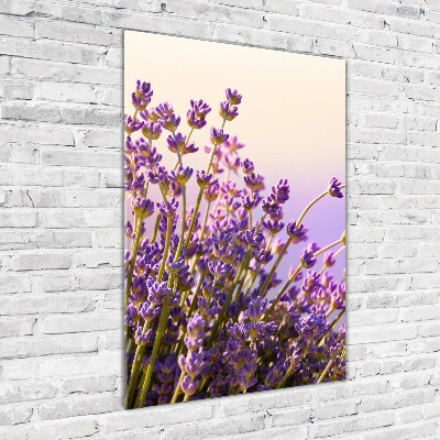 Cuadro de metacrilato moderno efecto cristal vertical Lavanda