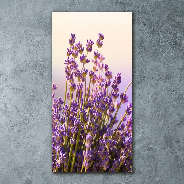 Cuadro de metacrilato moderno efecto cristal vertical Lavanda