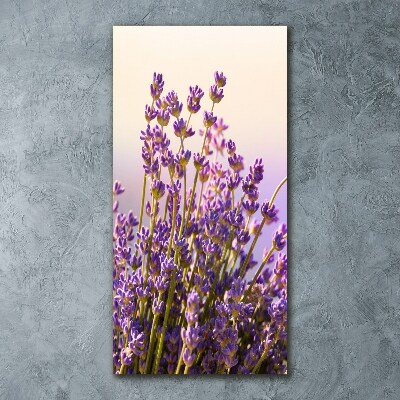 Cuadro de metacrilato moderno efecto cristal vertical Lavanda