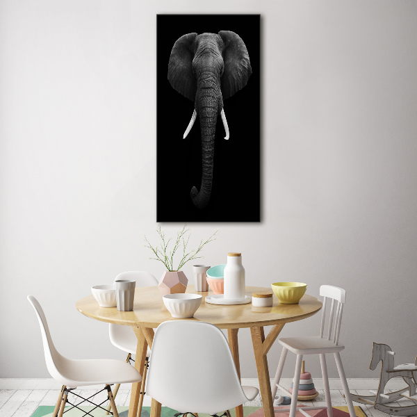 Cuadro decorativo en acrílico brillante vertical elefante africano