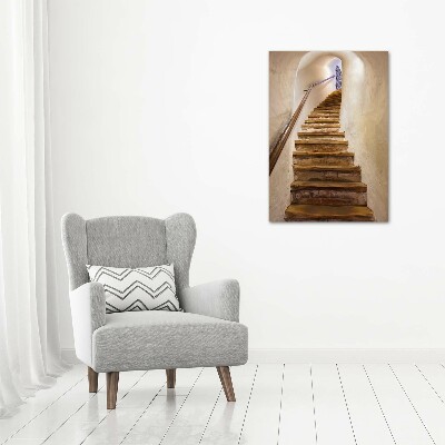Cuadro de metacrilato moderno efecto cristal vertical Escaleras en el castillo
