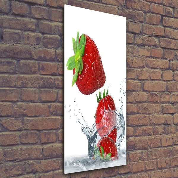 Cuadro decorativo en acrílico brillante vertical fresas