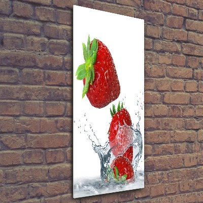 Cuadro decorativo en acrílico brillante vertical fresas