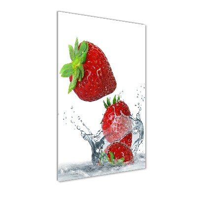Cuadro decorativo en acrílico brillante vertical fresas