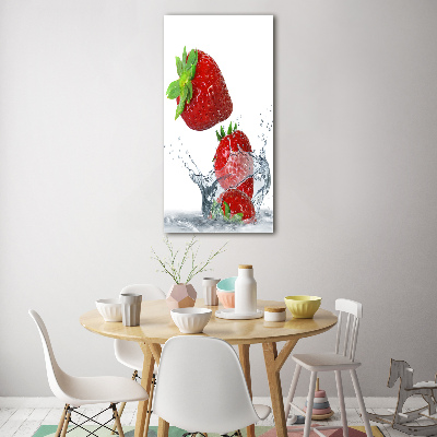 Cuadro decorativo en acrílico brillante vertical fresas