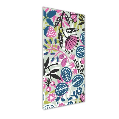 Cuadro de metacrilato moderno efecto cristal vertical Flores