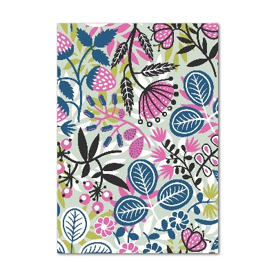 Cuadro de metacrilato moderno efecto cristal vertical Flores