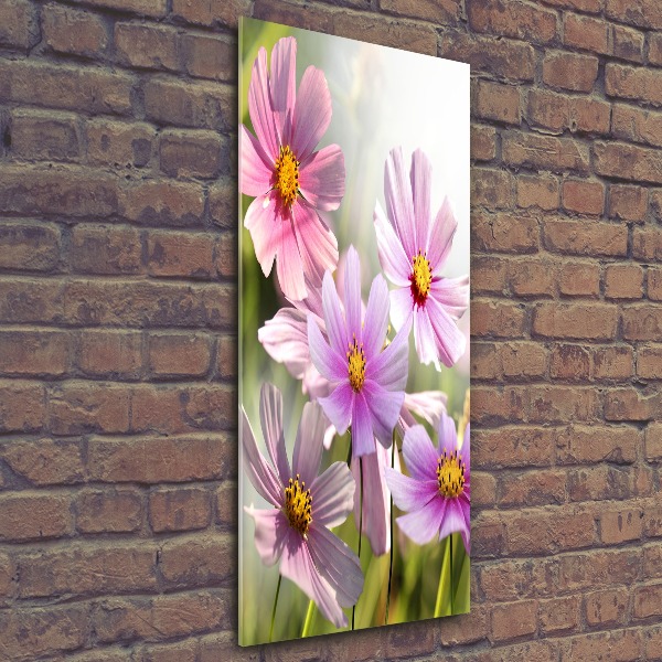 Cuadro de metacrilato moderno efecto cristal vertical Flores silvestres
