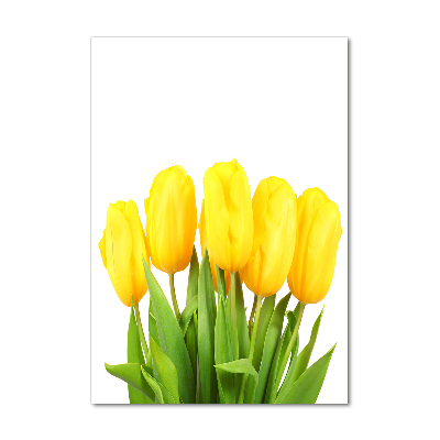 Impresión en metacrilato de alta calidad vertical tulipanes amarillos