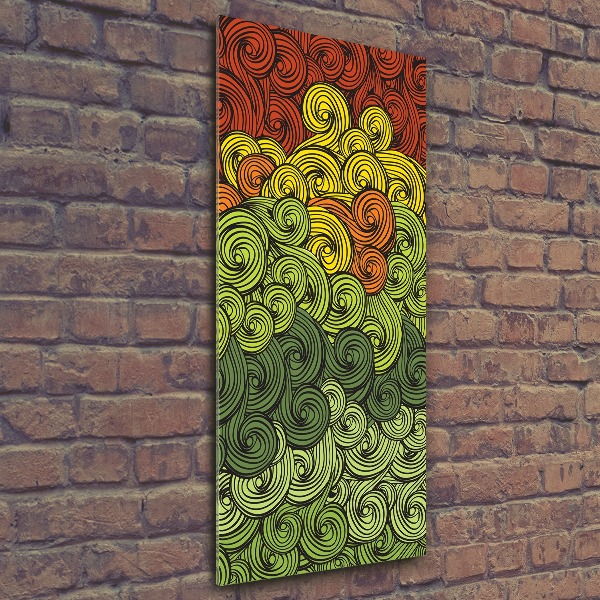 Cuadro decorativo en acrílico brillante vertical Ondas de colores