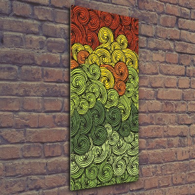 Cuadro decorativo en acrílico brillante vertical Ondas de colores