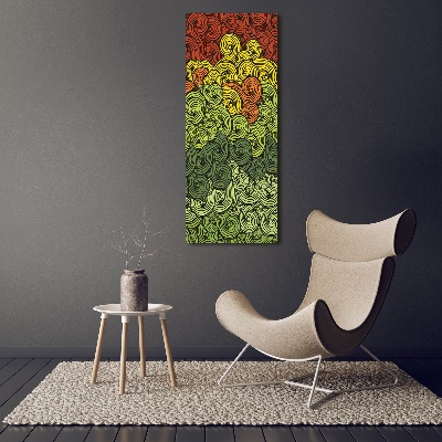 Cuadro decorativo en acrílico brillante vertical Ondas de colores