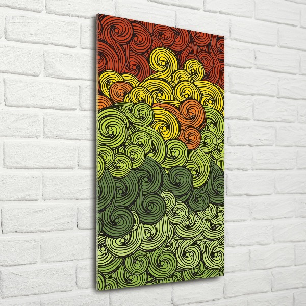 Cuadro decorativo en acrílico brillante vertical Ondas de colores