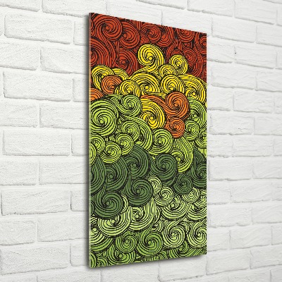 Cuadro decorativo en acrílico brillante vertical Ondas de colores