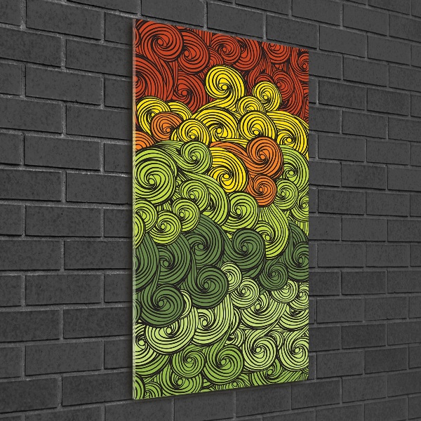 Cuadro decorativo en acrílico brillante vertical Ondas de colores