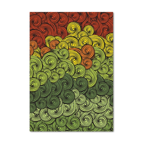 Cuadro decorativo en acrílico brillante vertical Ondas de colores