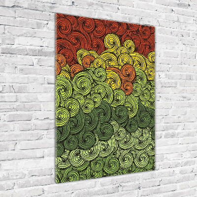 Cuadro decorativo en acrílico brillante vertical Ondas de colores