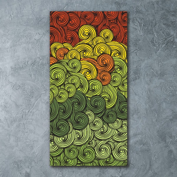 Cuadro decorativo en acrílico brillante vertical Ondas de colores