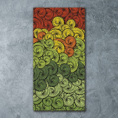 Cuadro decorativo en acrílico brillante vertical Ondas de colores