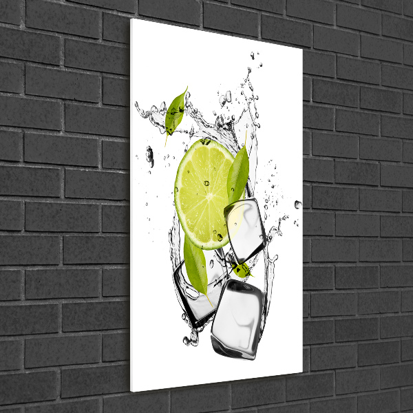 Cuadro decorativo en acrílico brillante vertical Lima y hielo