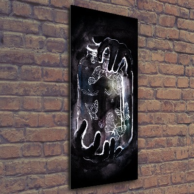 Cuadro de metacrilato vertical Mariposas en un frasco