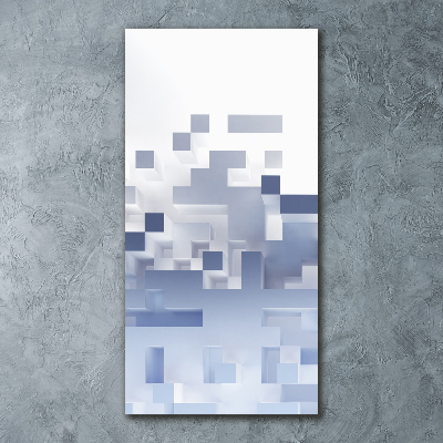 Cuadro de metacrilato moderno efecto cristal vertical Abstracción cúbica