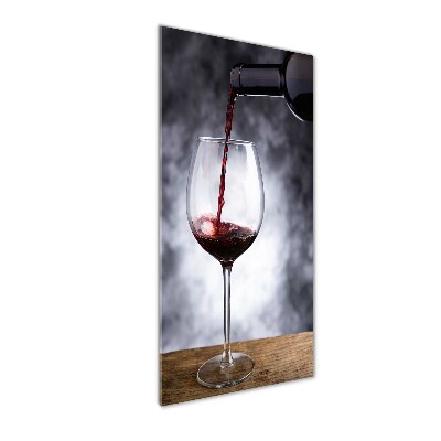 Cuadro de metacrilato moderno efecto cristal vertical Vino tinto
