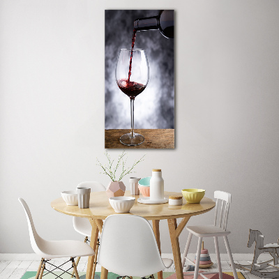 Cuadro de metacrilato moderno efecto cristal vertical Vino tinto