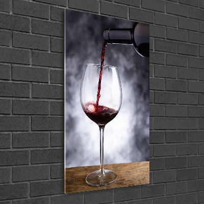 Cuadro de metacrilato moderno efecto cristal vertical Vino tinto