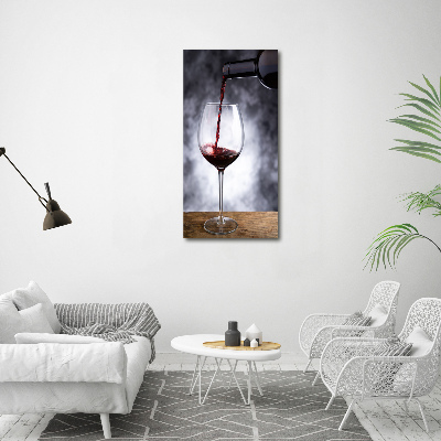 Cuadro de metacrilato moderno efecto cristal vertical Vino tinto