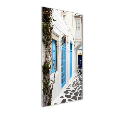 Cuadro de metacrilato moderno efecto cristal vertical calles griegas