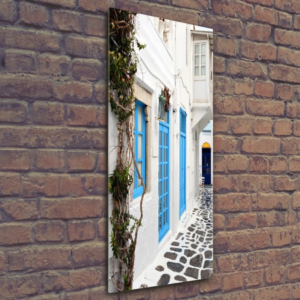 Cuadro de metacrilato moderno efecto cristal vertical calles griegas