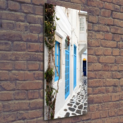 Cuadro de metacrilato moderno efecto cristal vertical calles griegas