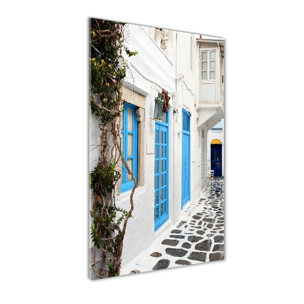 Cuadro de metacrilato moderno efecto cristal vertical calles griegas