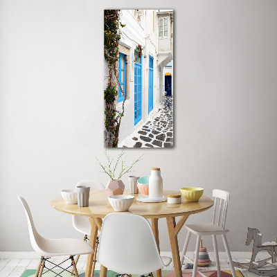 Cuadro de metacrilato moderno efecto cristal vertical calles griegas