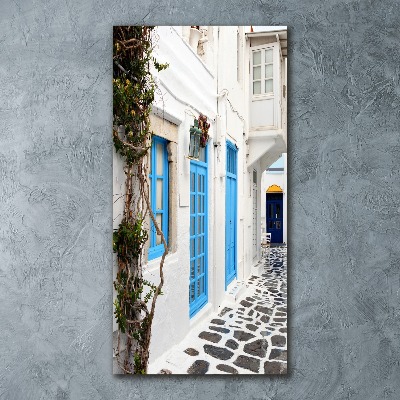 Cuadro de metacrilato moderno efecto cristal vertical calles griegas