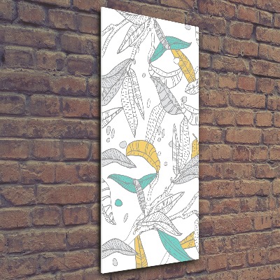 Cuadro de metacrilato moderno efecto cristal vertical Hojas coloridas