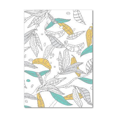 Cuadro de metacrilato moderno efecto cristal vertical Hojas coloridas