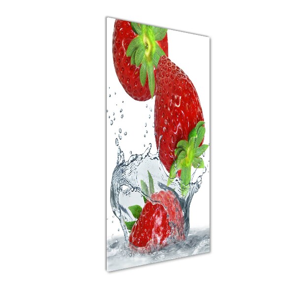 Cuadro decorativo en acrílico brillante vertical fresas