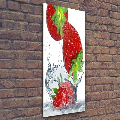 Cuadro decorativo en acrílico brillante vertical fresas