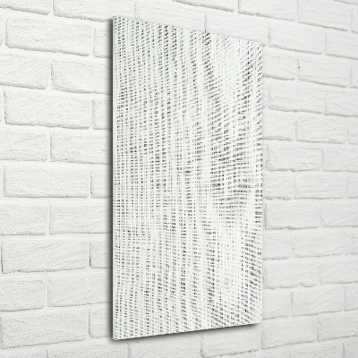 Cuadro de metacrilato moderno efecto cristal vertical Lienzo de lino blanco